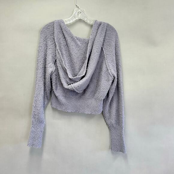 Free People Found My Friend Hoodie in Storm-lavender size Small Cropped Slouchy - Picture 5 of 15